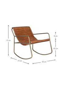 Mecedora de cuero Karisma, Asiento: cuero, Estructura: metal con pintura en polv, Marrón, An 59 x F 77 cm