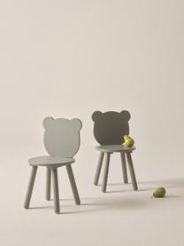 Detská drevená stolička Beary, 2 ks, Borovicové drevo, MDF-doska strednej hustoty, lakované, Zelená, Š 30 x V 58 cm