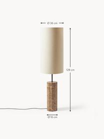 Stojací lampa s mramorovou podstavou Elanor, Světle béžová, hnědá, mramorovaná, V 128 cm