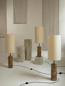 Stehlampe Elanor mit Marmorfuß, Lampenschirm: Leinen, Hellbeige, Braun, marmoriert, H 128 cm
