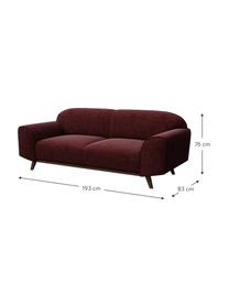 Divano 2 posti in tessuto rosso scuro  Nesbo, Rivestimento: 100% poliestere, Sottostruttura: compensato, legno di betu, Piedini: metallo verniciato, Rosso scuro, Larg. 193 x Alt. 83 cm