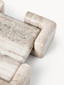 Deko-Tablett Knud aus Marmor, Marmor, Hellbeige, marmoriert, B 16 x T 16 cm