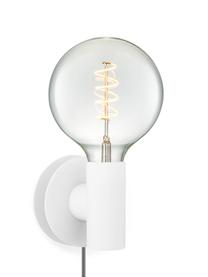 Malá nástenná lampa so zástrčkou Wally, Biela, čierno-biela, Š 12 x V 12 cm