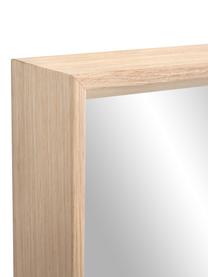 Eckiger Anlehnspiegel Nerina mit beigem Holzrahmen, Rahmen: Holz, Spiegelfläche: Spiegelglas, Beige, B 80 x H 180 cm