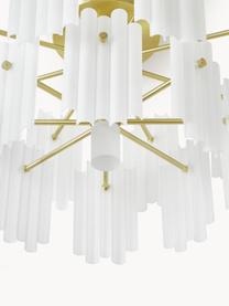 Grote LED plafondlamp Alenia, Lampenkap: acrylglas, Wit, messingkleurig, B 57 x H 34 cm