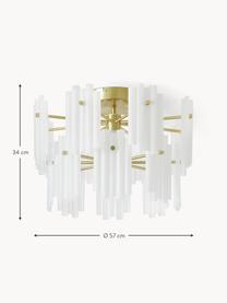 Lampa sufitowa LED Alenia, Biały, odcienie mosiądzu, Ø 57 x W 34 cm