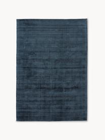 Tapis en viscose tissé main Jane, Bleu foncé, larg. 160 x long. 230 cm (taille M)