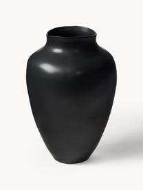 Handgefertigte Vase Latona, H 30 cm, Steingut, Schwarz, Ø 21 x H 30 cm