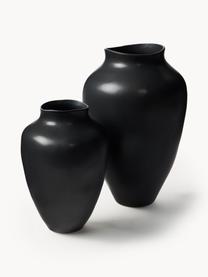 Handgefertigte Vase Latona, H 30 cm, Steingut, Schwarz, Ø 21 x H 30 cm