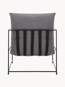 Gestoffeerde fauteuil Wayne, Bekleding: 80% polyester, 20% linnen, Frame: gepoedercoat metaal, Geweven stof grijs, B 69 x D 74 cm