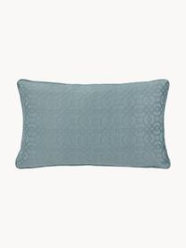 Kissenhülle Feliz mit grafischem Muster, 60% Baumwolle, 40% Polyester, Blau, B 30 x L 50 cm