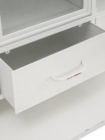 Vetrinetta con ante in vetro Looki, Credenza: metallo verniciato, Bianco, Larg. 125 x Alt. 180 cm