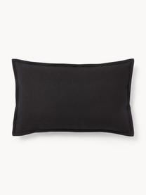 Housse de coussin 50s50 en coton Vicky, 100% coton, Noir, larg. 30 x long. 50 cm