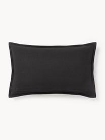 Housse de coussin 50s50 en coton Vicky, 100% coton, Noir, larg. 30 x long. 50 cm