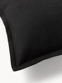 Housse de coussin 50s50 en coton Vicky, 100% coton, Noir, larg. 30 x long. 50 cm