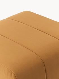 Pouf en velours Lena, Velours ocre, larg. 78 x prof. 75 cm