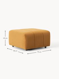 Pouf en velours Lena, Velours ocre, larg. 78 x prof. 75 cm