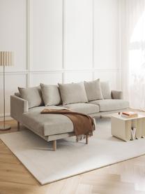 Canapé d'angle 3 places Adrian, Tissu beige, larg. 255 x prof. 182 cm, méridienne à gauche