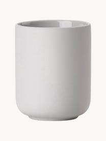 Vaso cepillo de dientes Ume, Gres revestido con superficie de tacto suave (plástico), Gris claro, Ø 8 x Al 10 cm