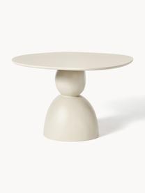 Table ronde Sahra, Ø 116 cm, MDF, certifié FSC, fibre de verre, Beige clair, Ø 116 cm