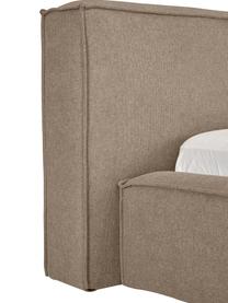 Polsterbett Lennon, Bezug: 100% Polyester Der hochwe, Gestell: Massives Kiefernholz, FSC, Webstoff Taupe, B 140 x L 200 cm