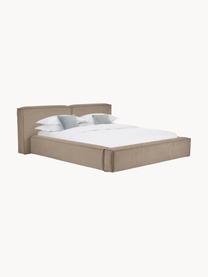 Polsterbett Lennon, Bezug: 100% Polyester Der hochwe, Gestell: Massives Kiefernholz, FSC, Webstoff Taupe, B 140 x L 200 cm