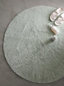 Alfombrilla de baño de algodón Ingela, 100% algodón, Verde menta, Ø 120 cm