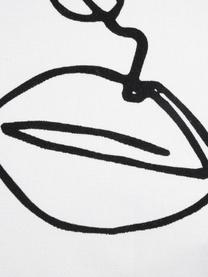 Poťah na vankúš s abstraktnou kresbou Ariana, Biela, čierna, Š 40 x D 40 cm