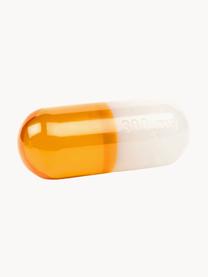 Deko-Objekt Pill, Polyacryl, poliert, Weiß, Orange, B 24 x H 9 cm