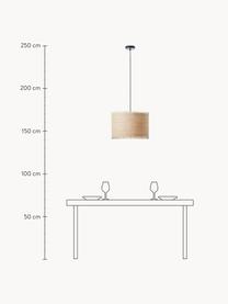 Pendelleuchte Raffy aus Seegras, Lampenschirm: Seegras, Baldachin: Metall, beschichtet, Hellbeige, Ø 45 cm