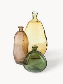 Vaso bottiglia in vetro riciclato Dina, Vetro riciclato, certificato GRS, Giallo, Ø 26 x Alt. 47 cm