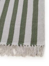 Alfombra de lana Gitta, 90% lana, 10% algodón
Las alfombras de lana se pueden aflojar durante las primeras semanas de uso, la pelusa se reduce con el uso diario, Verde, gris claro, An 70 x L 200 cm