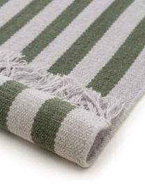 Alfombra de lana Gitta, 90% lana, 10% algodón
Las alfombras de lana se pueden aflojar durante las primeras semanas de uso, la pelusa se reduce con el uso diario, Verde, gris claro, An 70 x L 200 cm