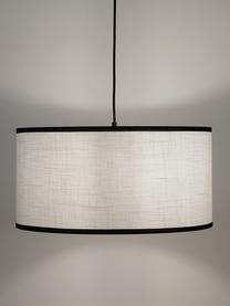 Hanglamp Claudette met linnen lampenkap, Lampenkap: linnen,gestructureerd, Wit, zwart, Ø 50 x H 25 cm