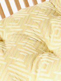 Cojines de asiento de algodón con decoración gráfica Sevil, 2 uds., Funda: 100% algodón, Ocre, amarillo claro, An 40 x L 40 cm