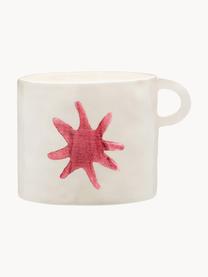 Handbemalte XL Tasse Radiant Star, Steingut, Off White, Altrosa, Ø 10 x H 9 cm, 500 ml