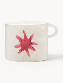 Handbemalte XL Tasse Radiant Star, Steingut, Off White, Altrosa, Ø 10 x H 9 cm, 500 ml