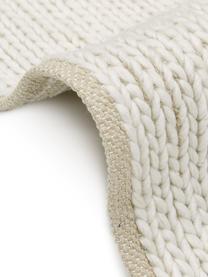Alfombra artesanal de lana Uno, Parte superior: 60% lana, 40% poliéster, Reverso: 100% algodón Las alfombra, Crema, An 200 x L 300 cm (Tamaño L)