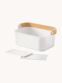 Contenitore da cucina Bellwood, Contenitore: plastica, Manico: legno di frassino, Bianco, legno chiaro, Larg. 28 x Alt. 13 cm