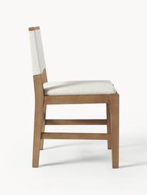 Silla tapizada de madera Liano, Estructura: madera de roble, Tapizado: 54% poliéster, 36% viscos, Tejido beige claro, madera de roble, An 50 x Al 80 cm