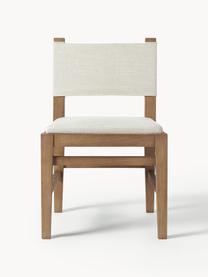 Silla tapizada de madera Liano, Estructura: madera de roble, Tapizado: 54% poliéster, 36% viscos, Tejido beige claro, madera de roble, An 50 x Al 80 cm