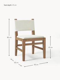 Silla tapizada de madera Liano, Estructura: madera de roble, Tapizado: 54% poliéster, 36% viscos, Tejido beige claro, madera de roble, An 50 x Al 80 cm