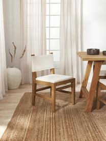 Silla tapizada de madera Liano, Estructura: madera de roble, Tapizado: 54% poliéster, 36% viscos, Tejido beige claro, madera de roble, An 50 x Al 80 cm