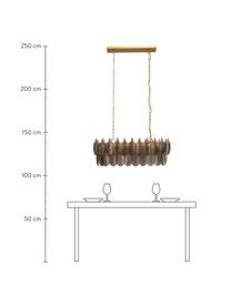 Grand suspension Botania, Doré, grège, larg. 90 x haut. 135 cm