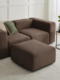 Sofa-Hocker Lena, Bezug: Webstoff (88% Polyester, , Gestell: Kiefernholz, Schichtholz,, Webstoff Dunkelbraun, B 76 x T 76 cm