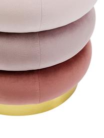 Fluwelen poef Sandwich, Bekleding: polyester, Voet: gecoat metaal, Rozetinten, Ø 40 x H 40 cm