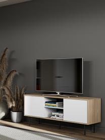 Mobile TV scandi Altitude, Piedini: metallo rivestito, Legno di quercia, bianco, nero, Larg. 151 x Alt. 40 cm