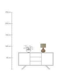 Lámpara de mesa de ratán Linno, Pantalla: tela, Beige, Ø 25 x Al 38 cm