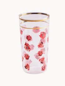 Waterglas Roses, Decoratie: goudkleurig, Roses, Ø 7 x H 13 cm, 370 ml