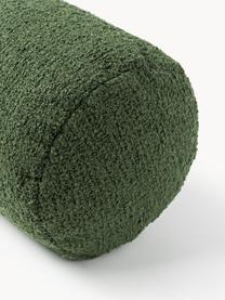 Cojín rulo de sofá en tejido bouclé Sofia, Funda: Bouclé (100% poliéster), Bouclé verde oscuro, Ø 17 x L 68 cm